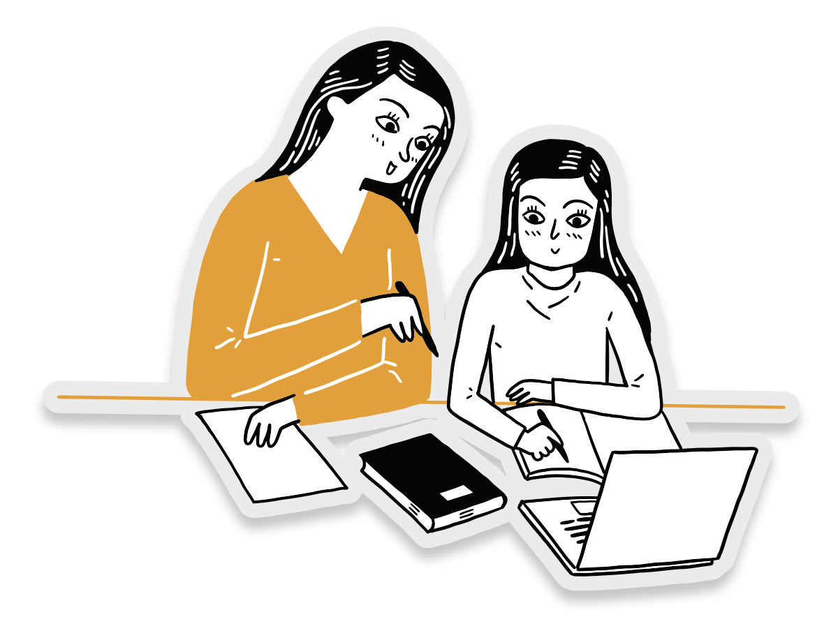 Educadora acompanyant una alumna